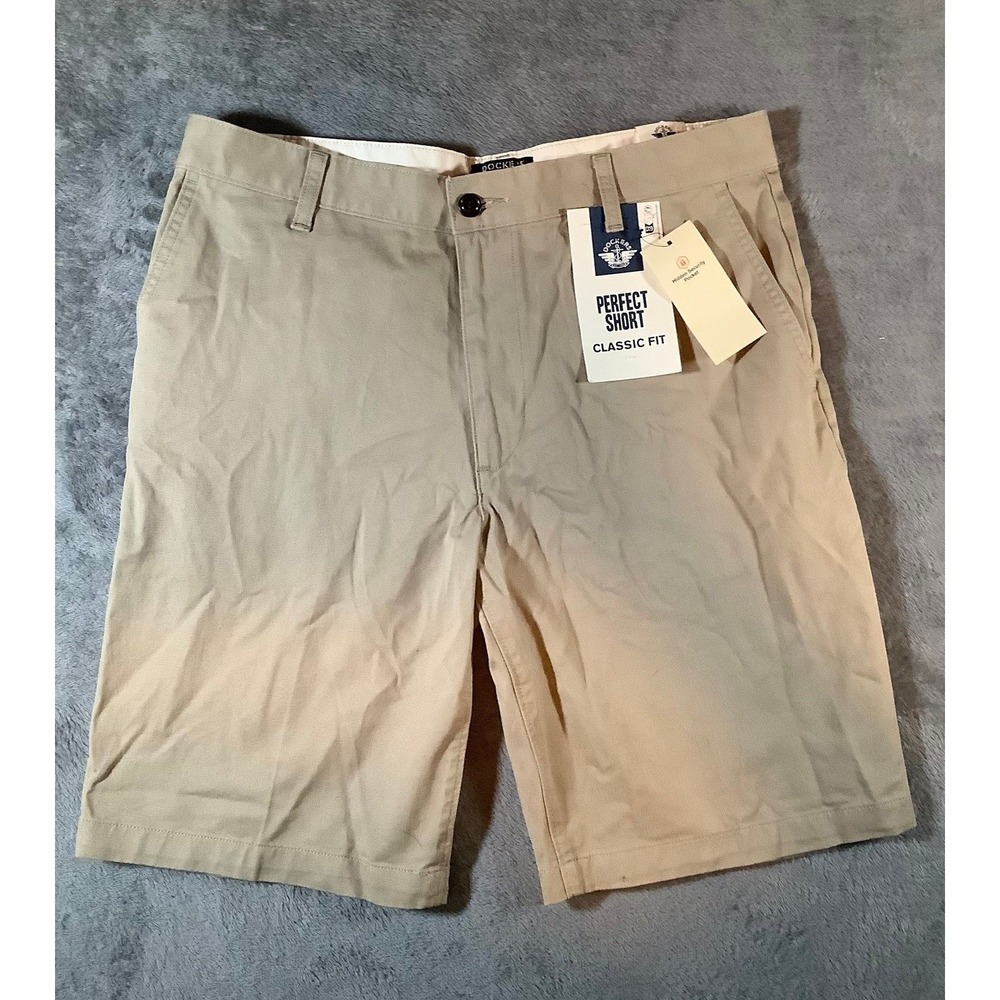 Dockers Mens 33 Perfect Short Classic Fit Khaki Chino Shorts NWT 10 Inseam